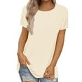 thumbnail image 5 of WTXUE Women'S T-Shirts Womens Short Sleeve Round Neck Shirts Summer Saving Top Basic Tee, White Medium, 5 of 9
