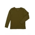 thumbnail image 2 of Leveret Kids Long Sleeve Cotton T-Shirt Olive Green 14 Year, 2 of 2