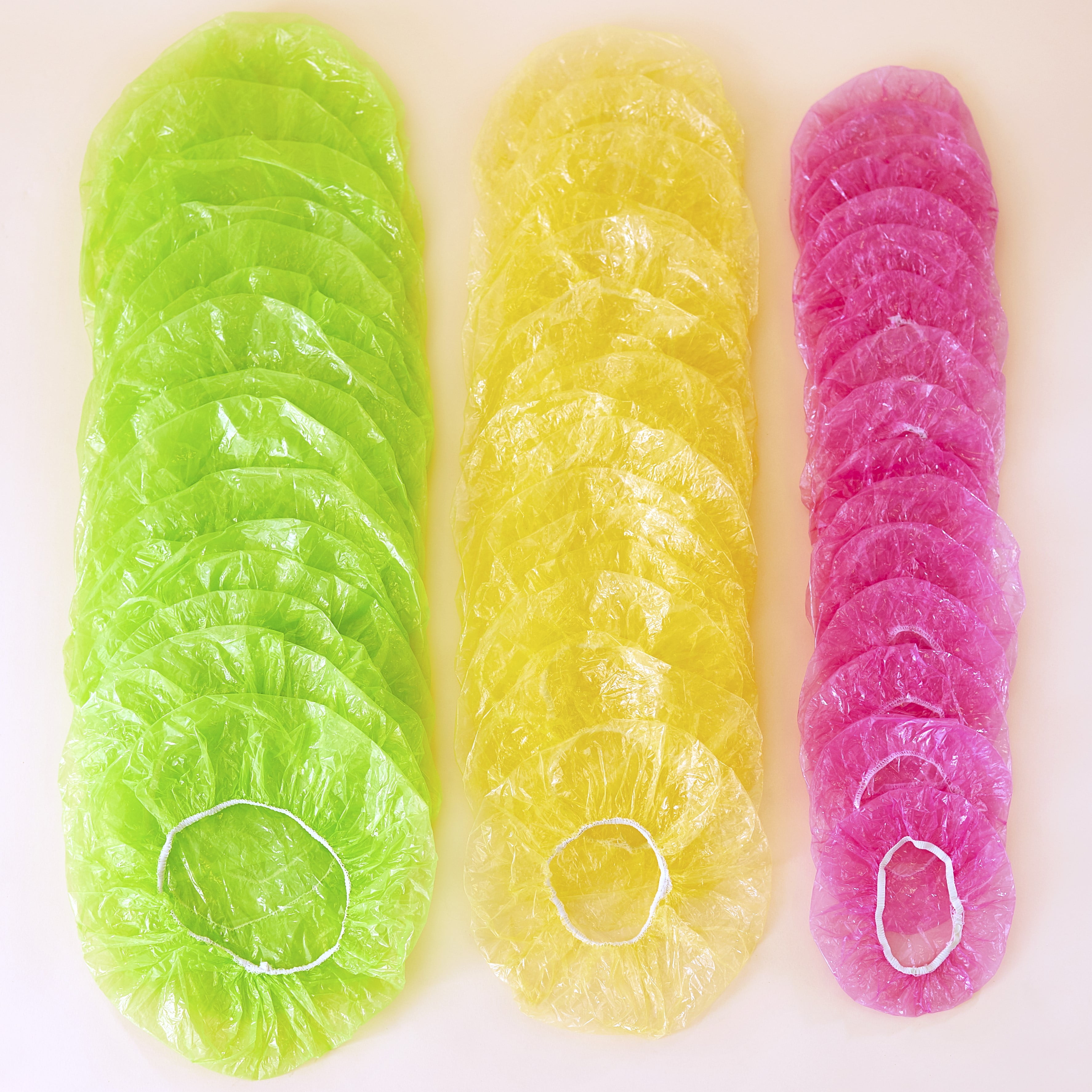 Reusable Elastic Food Storage Covers – Colorful Plastic Bowl Covers - Set of 48