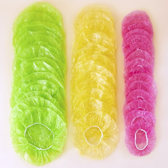 Reusable Elastic Food Storage Covers – Colorful Plastic Bowl Covers - Set of 48