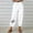 White, variant on Womens Summer Pants Black Cotton Linen Cuffed Drawstring Heart Print Slacks Ladies Pants Petite M