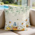 thumbnail image 2 of Pillow Covers 18x18 Set of 2, Daisy Spring Floral Square Throw Pillow Covers for Couch/Sofa/Living Room, Farmhouse Botanical Green Leaves Decorative Soft Pillowcases for Couch Throw Pillows, 2 of 9