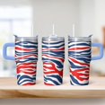 thumbnail image 2 of Insulated 20oz Geometric Texture Tumbler with Handle, Stainless Steel Double Wall Travel Coffee Mug Leak Proof Straw, 2 of 5
