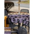 thumbnail image 5 of Outdoor Tablecloths with Umbrella Hole & Zipper, Purple Brown 54x54 Inch Square Tablecloths, Rustic Farmhouse Dog Paw Vintage Waterproof Table Cloth, Patio/Pool/Picnic Table Covers, 5 of 8