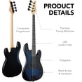 thumbnail image 6 of Best Choice Products Full Size Beginner 4-String Electric Guitar Bass Guitar w/ Padded Case - Hollywood Blue/Black, 6 of 9