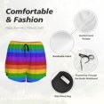 thumbnail image 4 of Balery Colorful Glitter Rainbow Pantalones cortos deportivos para mujer con forro y dos bolsillos, elásticos, para entrenamiento, gimnasio, yoga-XX-Large, 4 of 7