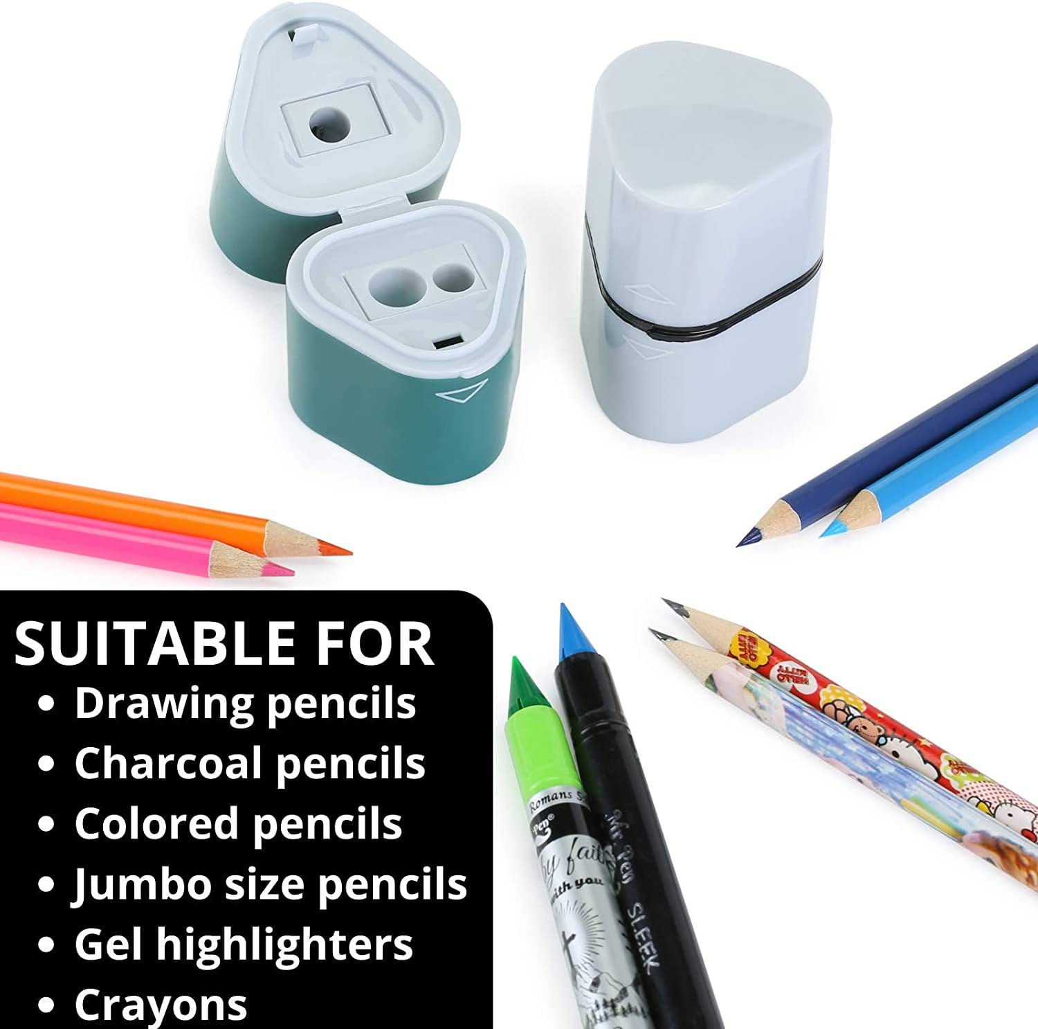 Mr. Pen- Colored Pencil Sharpener  3-Pack Manual Art Pencil 3-Hole Sh