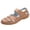 34#Light Brown, variant on Women's Summer Casual Closed Toe Leather Sandals,Comfortable Soft Sole Ankle Strap Mary Jane Orthopedic Beach Shoes