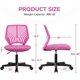 thumbnail image 3 of Songqin Students Cute Desk Chair Low-Back Armless Study Chair w/Lumbar Support Adjustable Swivel Chair in Home Bedroom School, Rose Red, 3 of 11