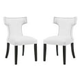 thumbnail image 1 of Hawthorne Collection Faux Leather Dining Side Chair in White (Set of 2), 1 of 5