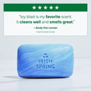 Irish Spring Icy Blast Deodorant Bar Soap for Men, With Flaxseed Oil, 3.7 oz Bar (12 Pack)