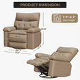 thumbnail image 5 of Roromall Oversized Recliner Chair - Faux PU Leather Manual Recliner for Adults, Lazy Chair with 1.5X Sponge Comfort Arm and Back for Living Room, Bedroom, 5 of 5