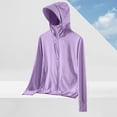 thumbnail image 5 of Women's Cool Feeling UPF 50+ Sun Protection Hoodie Regular Fit Solid Color Hooded Long Sleeve Lightweight Breathable UV Coat for Casual Outdoor Purple M, 5 of 7
