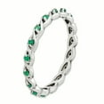 thumbnail image 3 of Created Emerald Sterling Silver Ring, 3 of 5