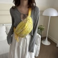 thumbnail image 7 of AZXY Sling Crossbody Bag, Yellow Lightweight Fabric Fanny Pack with Adjustable Strap, Casual Embroidered Waist Bag for Travel Daily Use, 7 of 7