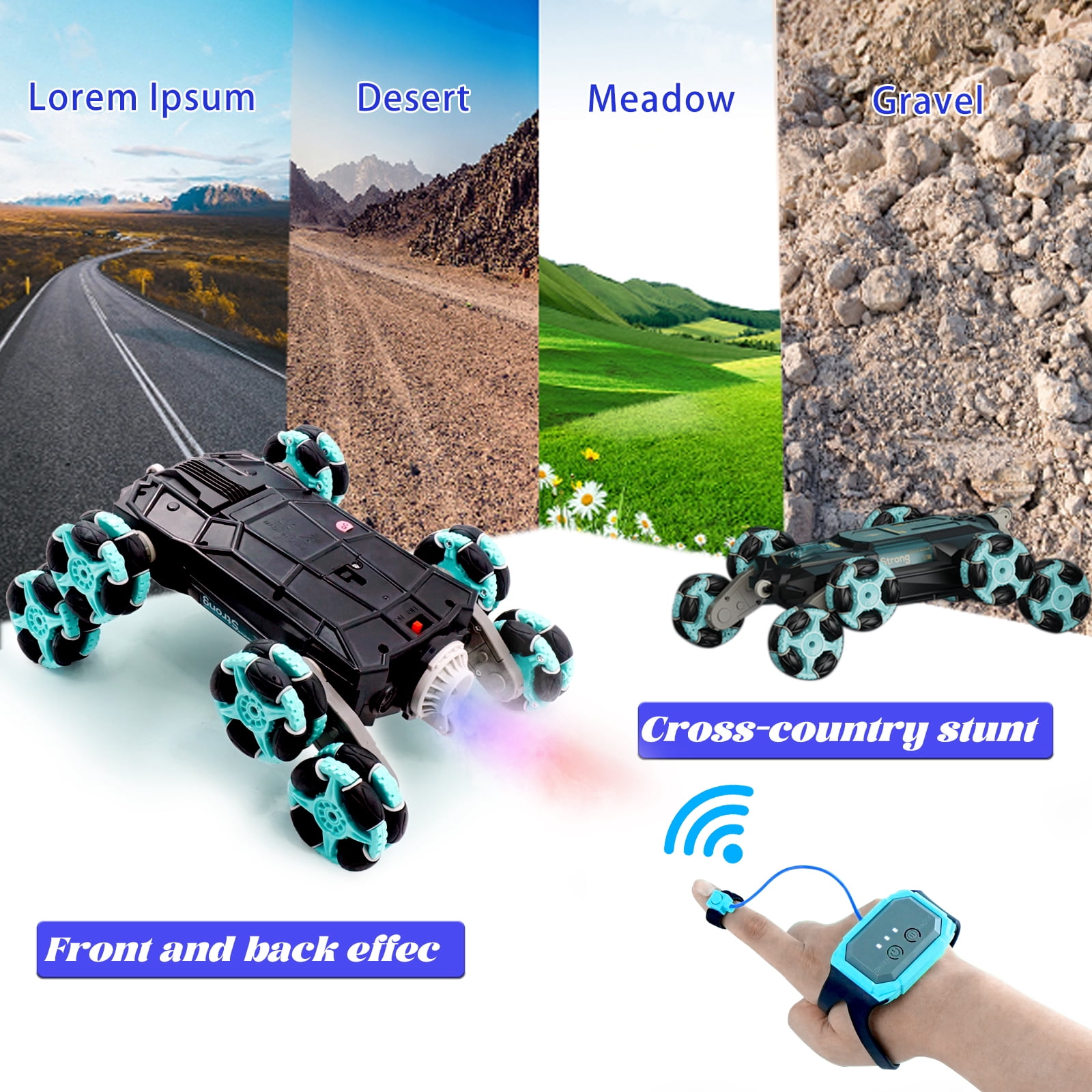OneAndes 8WD Gesture Sensing Stunt Rc Cars, Toys for Age 8-13 Hand Remote Control Climbing Car, Toy for Kids 9 10 11 12 Year Old Christmas Birthday Coolest Best Gift Ideas for Boys (Black)