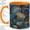 Orange, variant on Seashell Coffee Mug, Blue Ocean Shell Art, Coastal Daily Tea Sips for Home