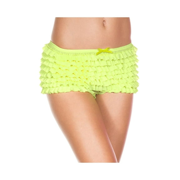 Music Legs Women's Soft ruffle tanga 117-NEONGREEN