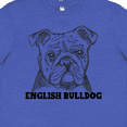 thumbnail image 4 of Inktastic English Bulldog Sketch Portrait with Dog Breed Name Youth T-Shirt, 4 of 5