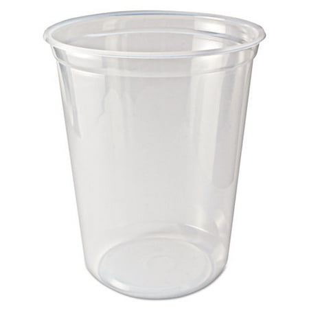 Fabri-Kal Microwavable Deli Containers, 32 oz, 4.6" Diameter x 5.6" h, Clear, Plastic, 500/Carton