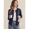 thumbnail image 2 of Women's Crew Neck Button Down Long Sleeve Cardigan for Women Classic Soft Ladies Cardigan Sweater Coat, 2 of 5