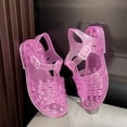 thumbnail image 6 of Girls Jelly Sandals Summer Princess Dress Flats Breathable Gladiator Shoes For Girl (Light Pink 8.5-9 Years), 6 of 8