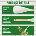 thumbnail image 2 of Trianu 2Pcs Multi-function Spatula Spoon, 12.2" Silicone Salad Spatula with Wood Handle Silicone Cooking Utensils for Kitchen (Black+White), 2 of 6
