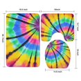 thumbnail image 3 of Colorful Rainbow Tie Dye Spiral Pattern Bathroom Rugs Sets 3 Piece,Toilet Cover Set,Absorbent Non Slip Bathroom Mats Sets with U-Shaped Contour Rug Toilet Rug Set, 3 of 5