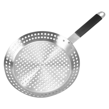 

Etereauty Barbecue Plate Stainless Steel Grill Pan Grilling Topper for Vegetable Fish Shrimp Meat