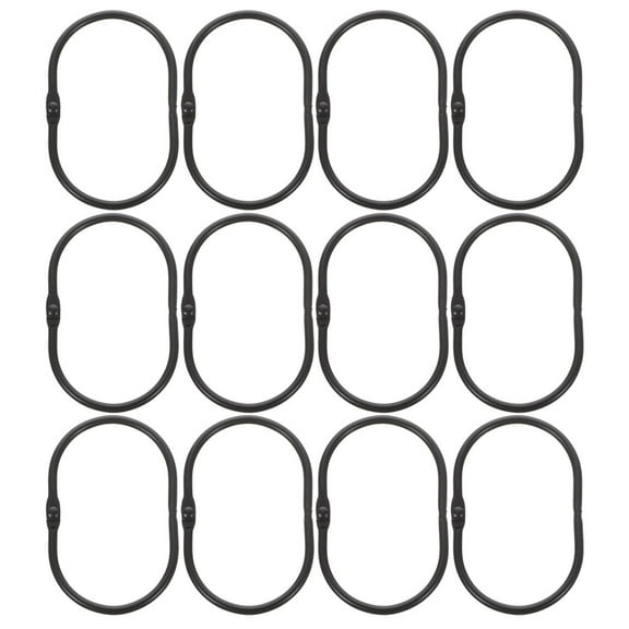 Yuangui 12pcs Oval Shower Curtain Hooks for Bathroom - Black