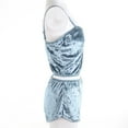 thumbnail image 3 of KOMOO Women Velvet Lace Sleepwear Sleeveless Crop Tops + Shorts Set 2pcs Pajamas Set, 3 of 6