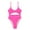 Pink, variant on Utoimkio Women's Bikini Sets Two Piece Swimsuit High Waisted V Neck Twist Front Adjustable Spaghetti Straps Bathing Suit