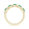 thumbnail image 2 of ANGARA Natural Five Stone Oval Emerald Swirl Ring with Diamonds in 14K Yellow Gold for Women (Size-4x3mm) | May Birthstone, Birthday, Anniversary, Jewelry Gift for Women | Natural Emerald Ring, 2 of 10