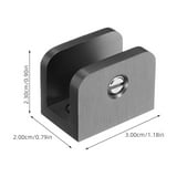 BRIGHTFUFU 1Pack Rectangular Black Copper Metal Clamp for Glass Shelves ...