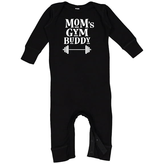 Inktastic Mom's Gym Buddy Fitness Workout Baby Romper Coveralls