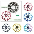 thumbnail image 3 of 18T Aluminum Ceramic Sealed Bearing Jockey Wheel Roller Rear Derailleur Pulley with Installation Hole Adapter Tubes - Red, 72mm, 3 of 10
