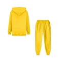 thumbnail image 5 of Boy's Girl's Trendy Dance Sweatsuits 2 Piece Kids Sports Hoodie Sweatshirts and Jogger Trackpants Running Exercise Set 2-13Y,Yellow 2-3 Years, 5 of 7