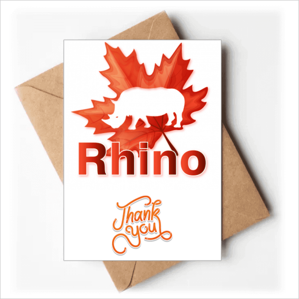 rhinoceros outline Thank You Cards Envelopes Blank Note