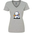 thumbnail image 3 of Inktastic KiniArt Westie with Bone Women's V-Neck T-Shirt, 3 of 5