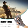 thumbnail image 2 of Pesca Guantes de pesca con corte de 3 dedos Guantes de pesca con protección solar antideslizantes (gris), 2 of 7