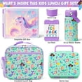 thumbnail image 2 of Bento Lunch Box Set - Snack Bento Box Container with 3 Compartments, Stainless Steel Water Bottle, Insulated Lunch Bag, Sauce Cup, Ice Pack Set (Mermaids), 2 of 9