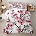 thumbnail image 2 of Homewish Ink Wash Cherry Blossoms Bed Spread Queen,Vintage Japanese Art Queen Coverlet Set,3-Piece, 2 of 7