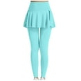 thumbnail image 2 of Frostluinai Skirted Leggings for Women Elastic Waist Yoga Leggings Flowy Tennis Skirts Basic Solid Color Skirt Leggings Womens Activewear, 2 of 4