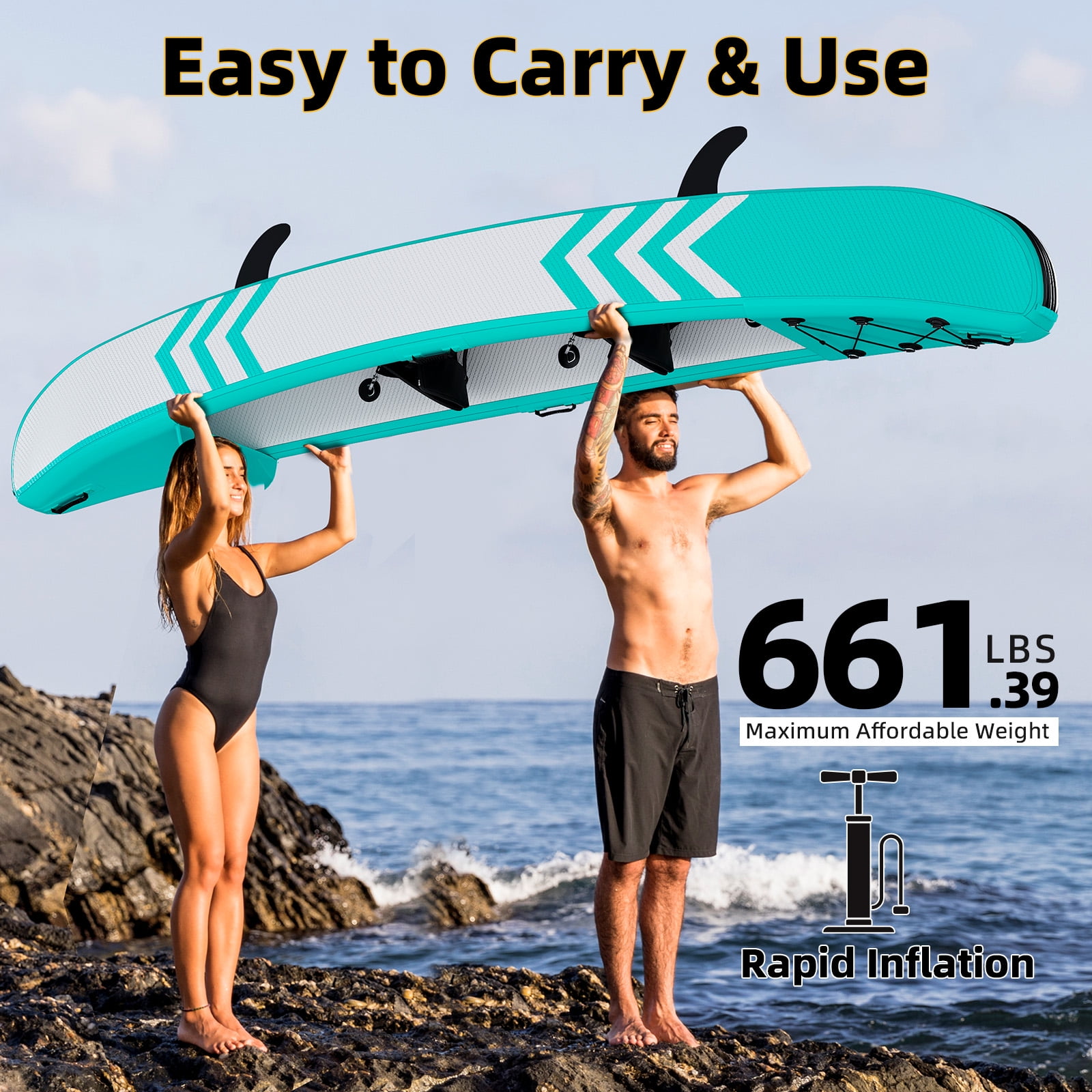 Danrelax 2 Person Inflatable Kayak for Adults, Drop-Stitch Floor, Tandem Kayak, Blue