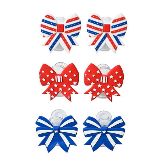 Cook with Color 6-Piece Patriotic Bow Multi-Purpose Food Storage Bag Clips Set