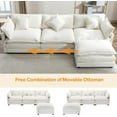 thumbnail image 6 of 111.4" L-Shape Chenille Upholstered Sofa with 5 Pillows, Modern Luxury Sofa Couch with Removable Ottoman, 3-Seater Couch Sectional Sofa Set for Living Room (Beige-5 Pillows), 6 of 18