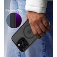 thumbnail image 6 of for iPhone 13 Pro Max Case Compatible with MagSafe, Translucent Matte Shockproof Phone Case Cover - Black, 6 of 7