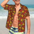 thumbnail image 5 of Lsque Fall Leaves pattern Hawaiian Shirt for Men, Unisex Summer Beach Casual Short Sleeve Button Down Shirts-Medium, 5 of 9