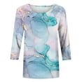 thumbnail image 4 of Blouses pour Femmes Chic Décontracté Mode pour Femmes T-shirt Imprimé Manches 3/4 Blouse Col Rond Hauts Décontractés Chandail de Compression à Manches Longues en Liquidation, 4 of 4