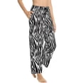 thumbnail image 2 of Naloa Zebra Print Women’s Ultra-Soft Comfy Pajama Lounge Pants with Pockets & Drawstring, 2 of 8